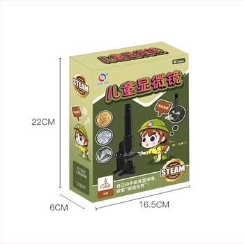 Microscop pentru copii 300X, ABS, DIY-compatibil (Jucărie STEM Biologie/Chimie, 7-14 ani)