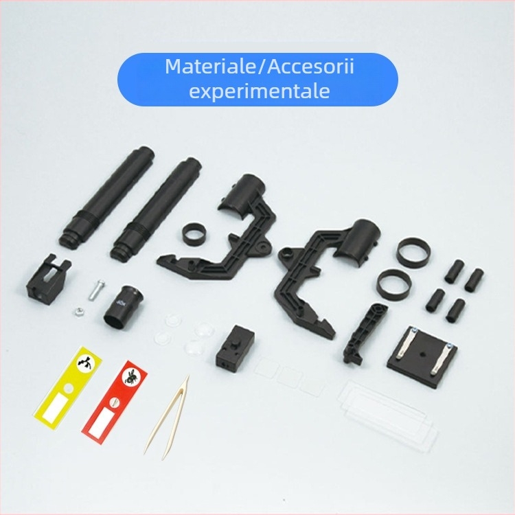 Microscop pentru copii 300X, ABS, DIY-compatibil (Jucărie STEM Biologie/Chimie, 7-14 ani)