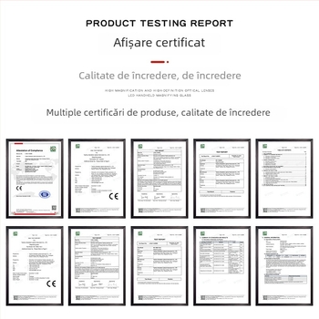 Mikroscop portabil de buzunar cu iluminare LED și detecție UV a bancnotelor, mărire 60x, identificarea bijuteriilor și relicvelor culturale