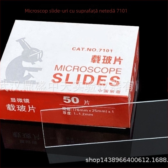 Slideuri de sticlă pentru microscop 7101, suprafață lucioasă, sticlă, 50 buc./cutie, calitate premium