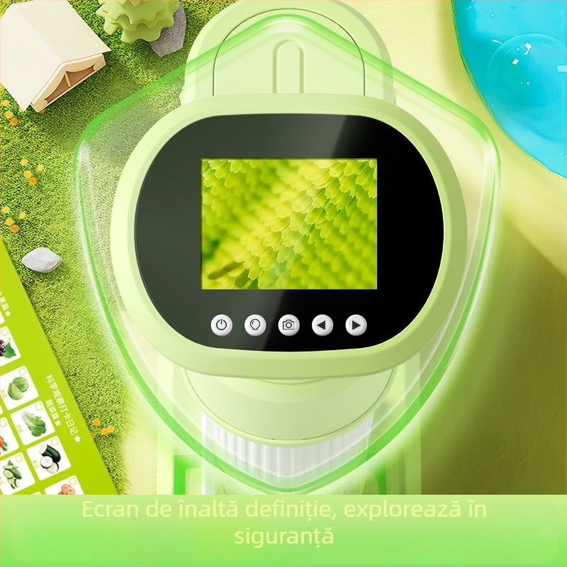 Microscop optic electronic pentru copii, portabil, de mână, pentru experimente științifice, nivel profesional, imagine de înaltă definiție, pentru observarea bacteriilor
