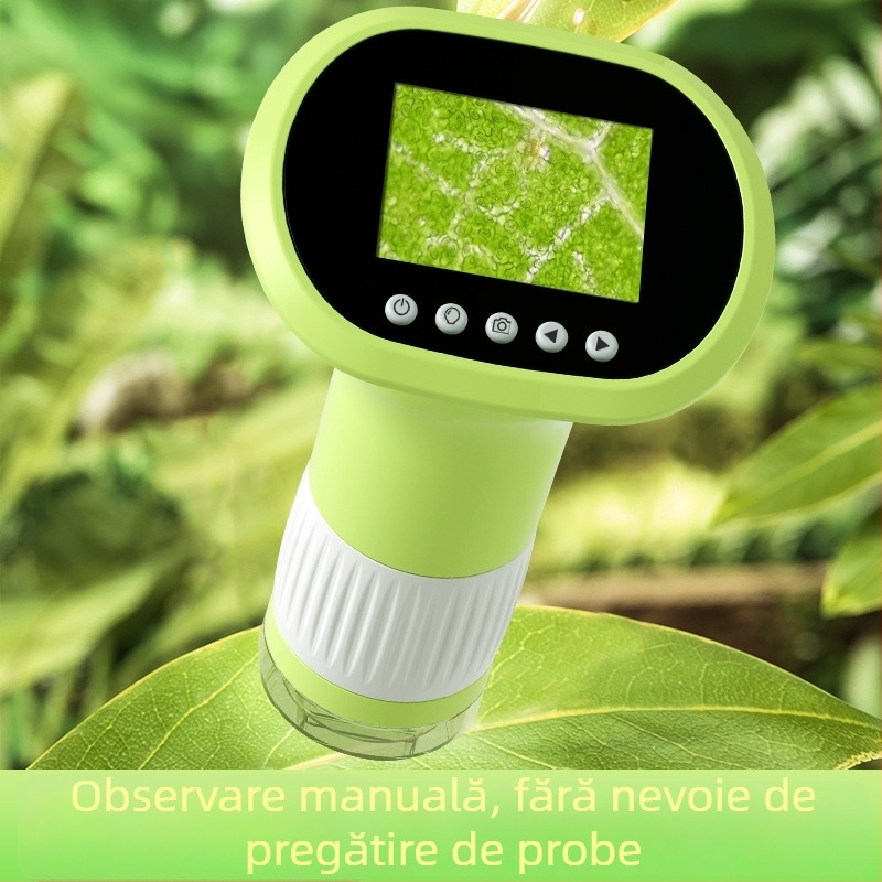 Microscop optic electronic pentru copii, portabil, de mână, pentru experimente științifice, nivel profesional, imagine de înaltă definiție, pentru observarea bacteriilor