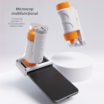 Microscop pentru copii — portabil, optic, electric, cu mărire mare, jucărie educațională științifică pentru copii 7–14 ani