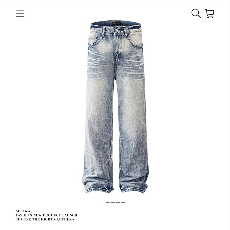 Jeansi, unisex, croi drept, talie medie, denim din bumbac, fermoar