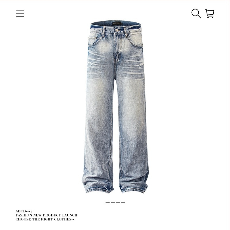Jeansi, unisex, croi drept, talie medie, denim din bumbac, fermoar