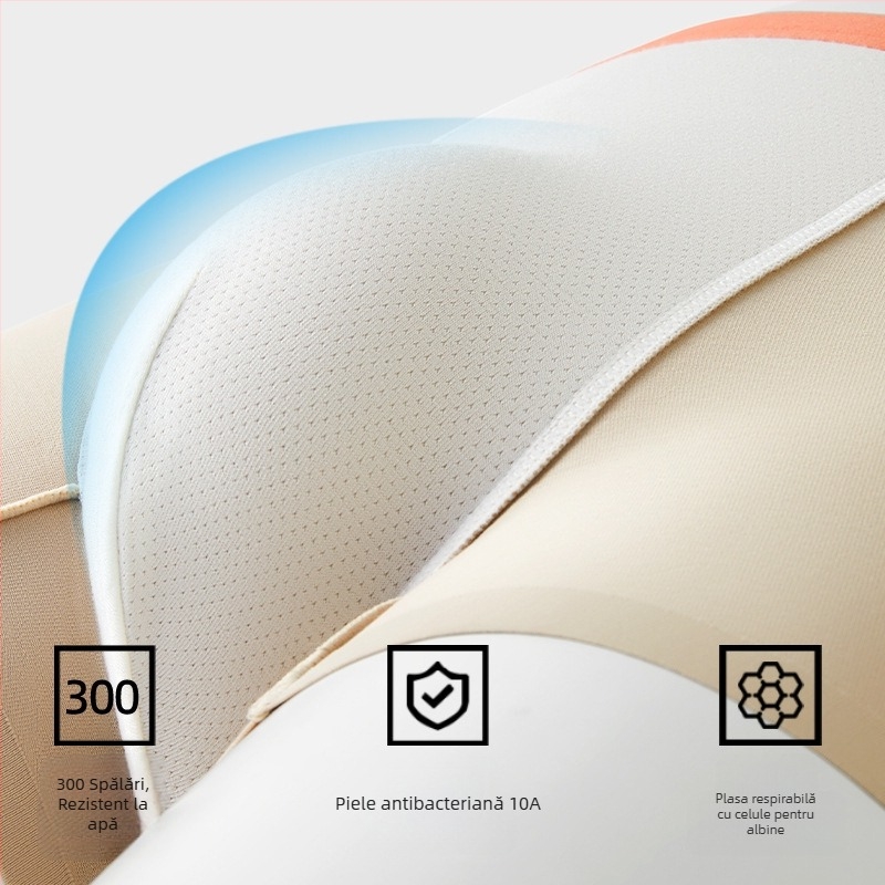 Boxeri bărbați din bumbac, respirabili, antibacterieni, 95% bumbac, talie medie, fără cusături