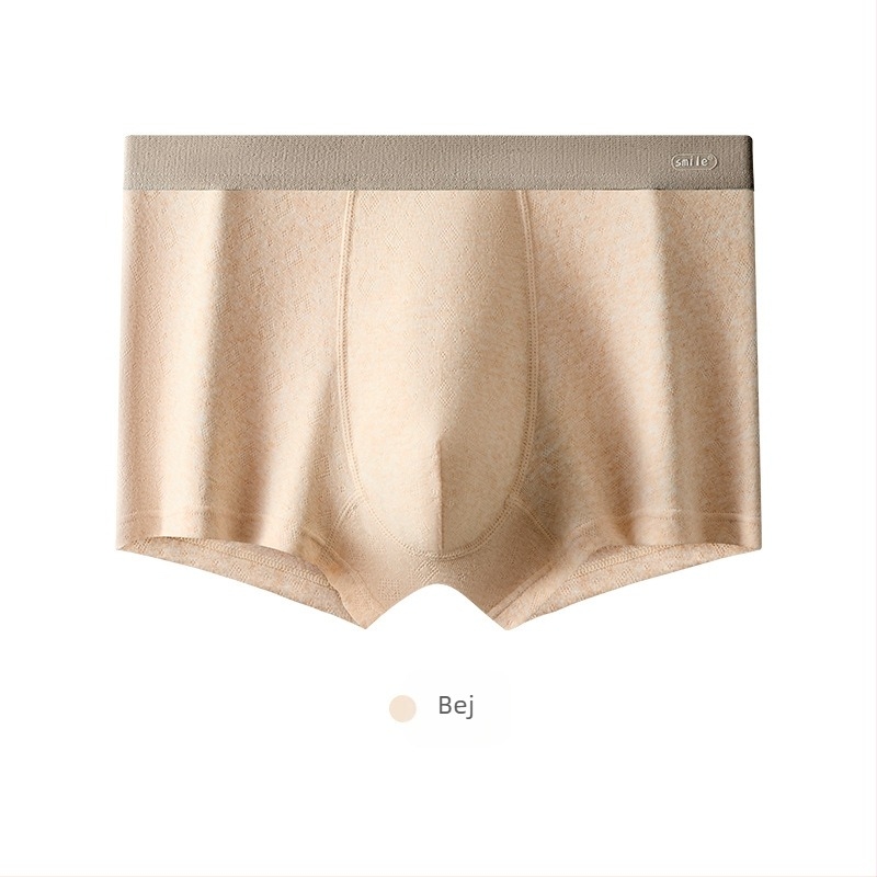 Boxeri bărbați cu talie medie din bumbac 95–100%, respirabili și antibacterieni, țesătură tricotată, căptușeală din viscoză