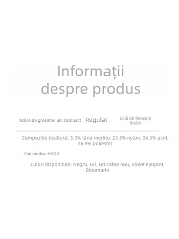 Pulover bărbătesc din lână cu decolteu în V, mânecă lungă, căptușeală din fleece, 30–35% lână, tricotaj gros