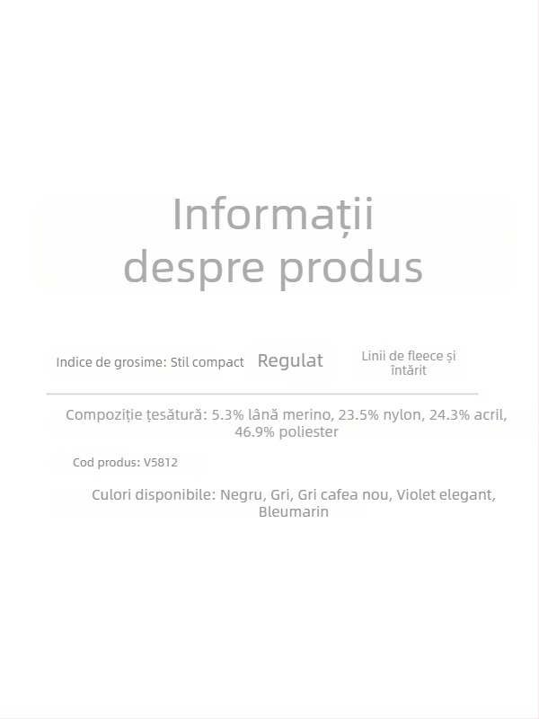 Pulover bărbătesc din lână cu decolteu în V, mânecă lungă, căptușeală din fleece, 30–35% lână, tricotaj gros