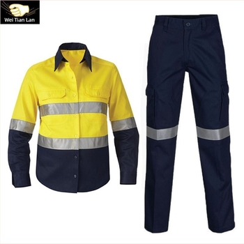 Pantaloni de lucru - 100% bumbac, rezistenți la uzură, reflectanți, respirabili, pentru construcții, exploatare/minerit și industrie petrolieră