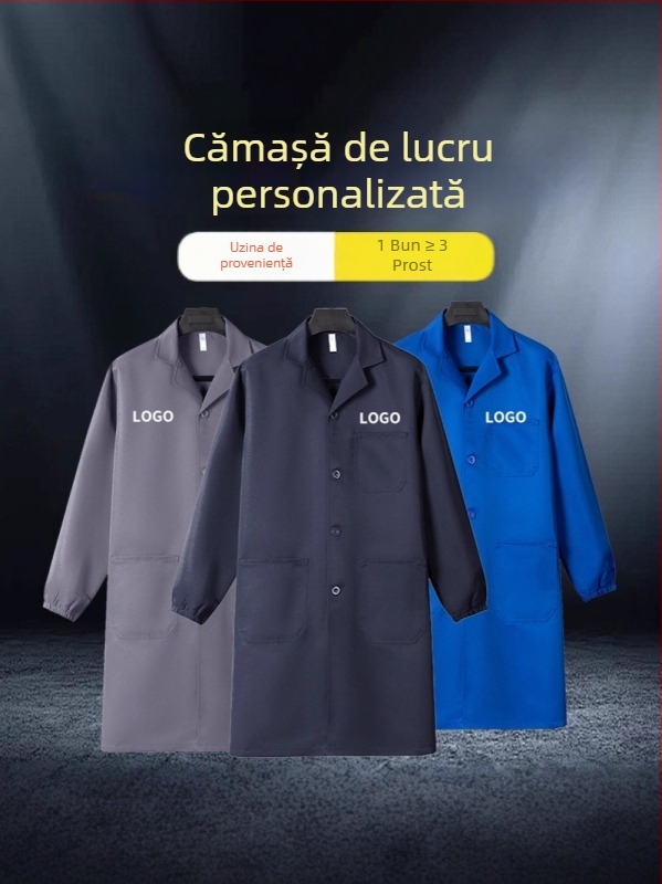 Haină de lucru pentru bărbați din corduroy, lungă, rezistentă la pete, poliester, căptușeală 100%, patru sezoane