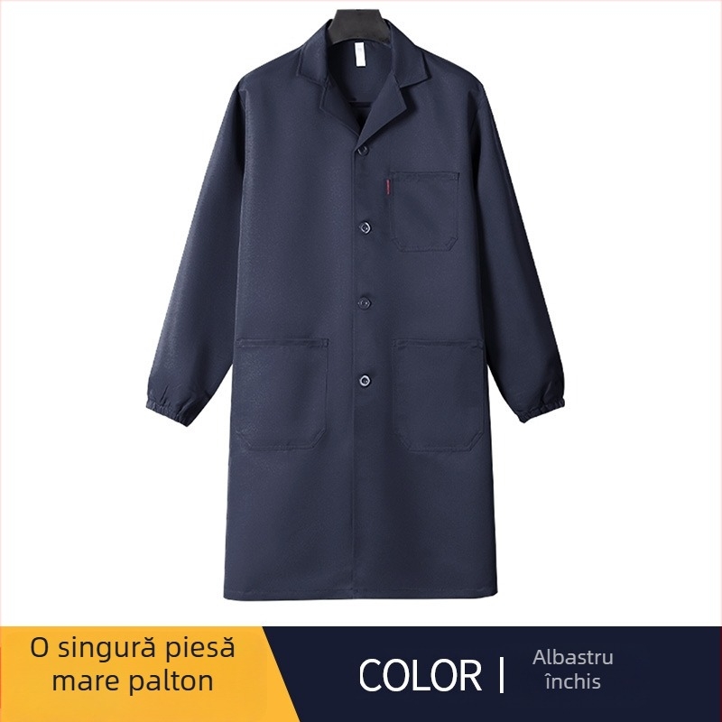 Haină de lucru pentru bărbați din corduroy, lungă, rezistentă la pete, poliester, căptușeală 100%, patru sezoane