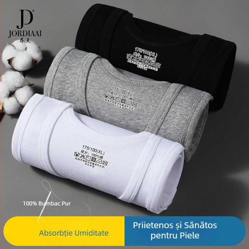 Joe Point Camisolă din 100% bumbac, guler rotund, greutate 161–180 g/m², pentru toate sezoanele