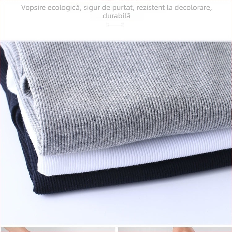 Vesta I-form fitness pentru bărbați, bumbac absorbant, tricot gros 2x2, guler rotund