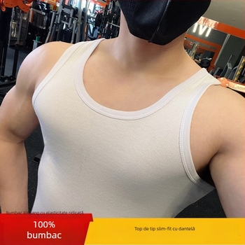 Maieu bărbați din bumbac 100%, croială sport, guler rotund, țesătură groasă 251–300 g/m²