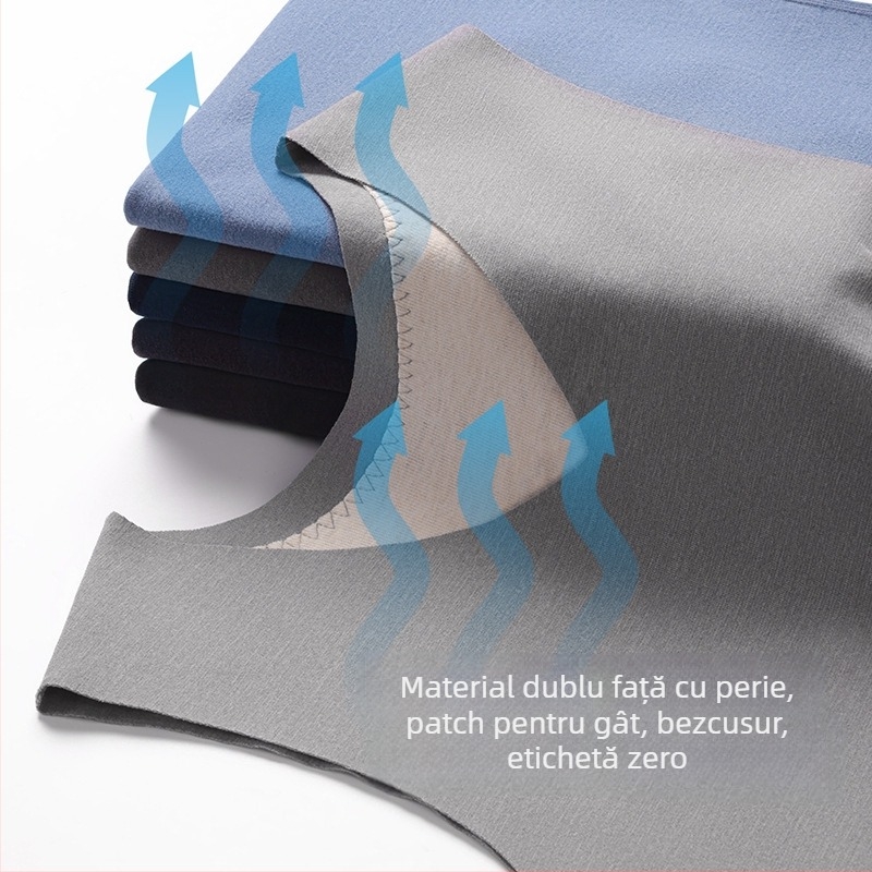 Veste termică pentru bărbați cu gât în V, căptușită cu fleece, țesătură tricotată, lungime medie, poliester-spandex (90–95% poliester)