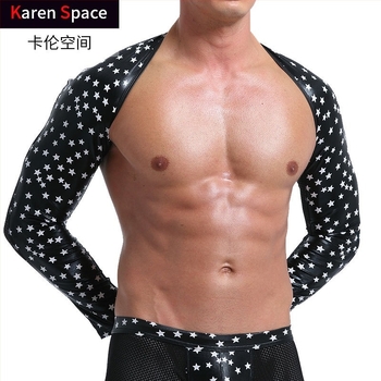 Vestă pentru bărbați din piele artificială, tricotată, guler rotund, lungime până la abdomen, 90% nylon