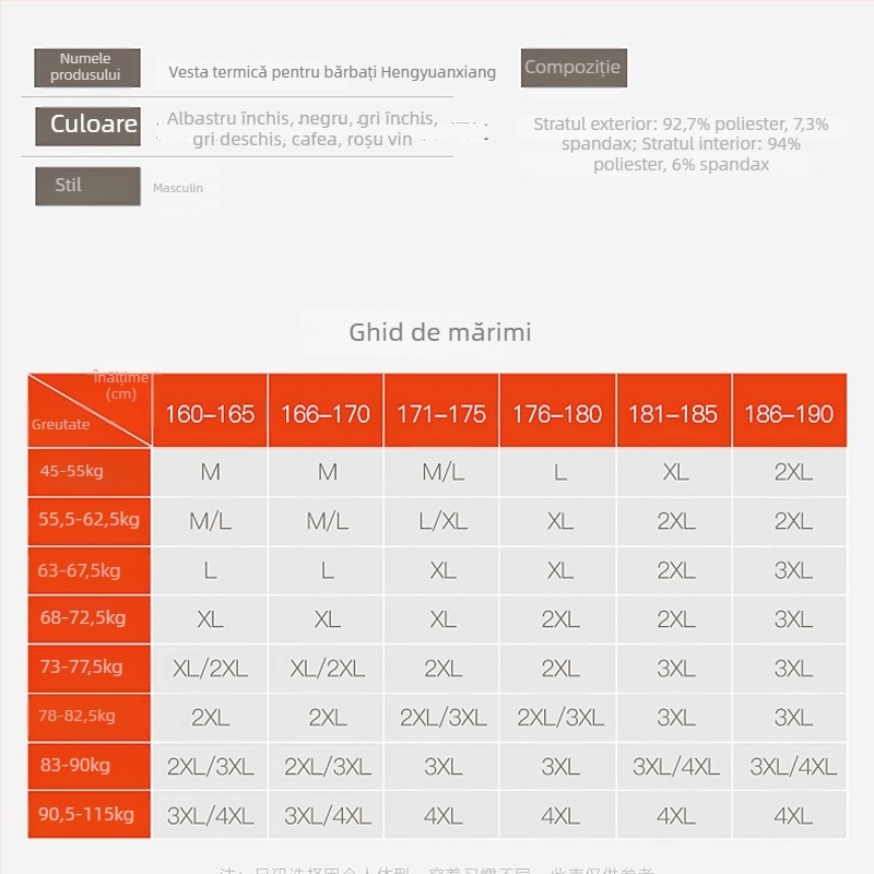Vesta bărbătească caldă din poliester cu căptușeală de catifea, iarnă, stil leisure