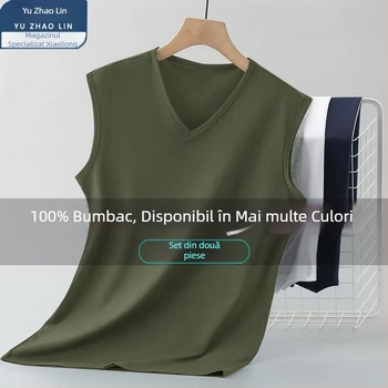 Maieu bărbătesc din bumbac 100%, croială mulată, țesătură subțire, tiv drept