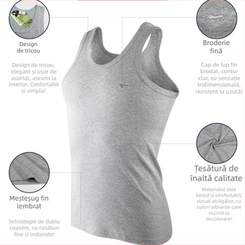 Vesta bărbați 100% bumbac, respirabilă și simplă, guler jos, 141–160 g/m² (Septwolves; 100% bumbac; guler jos; 141–160 g/m²; Primăvara 2024)