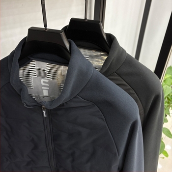 Jachetă bărbătească cu fleece căptușit, guler înalt, fermoar, croială lejeră, țesătură poliester