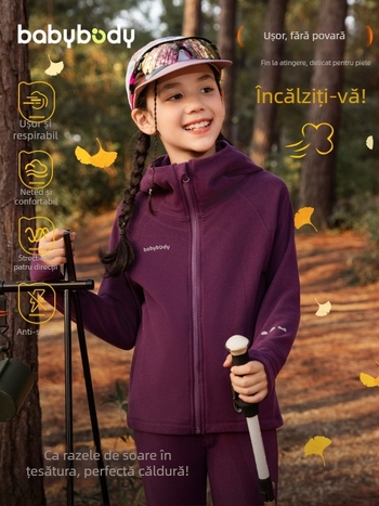 Babybody jachetă sport unisex de iarnă cu glugă, închidere cu fermoar, exterior și căptușeală din 100% poliester, BD2883