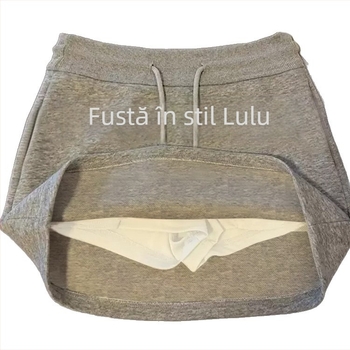 Fustă femei A-line din bumbac, uni, conținut principal 30–50%, primăvara 2025, stil casual japonez-coreean