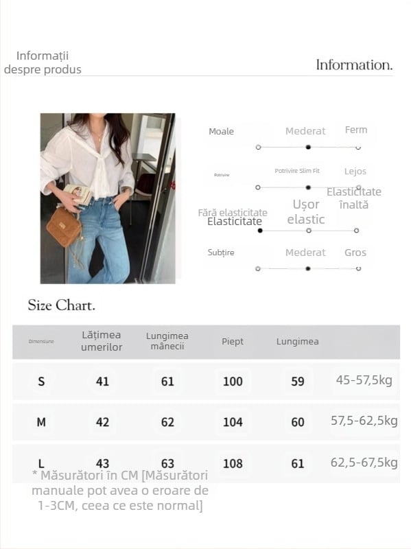 Cămașă din amestec Tencel-Lin, model solid, mâneci lungi, nasturi într-un rând, stil elegant urban