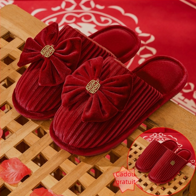 Papuci de casă unisex pentru iarnă, design Toe-Loop, partea superioară din piele intoarsă, talpă PVC, creștere în înălime, călduroase, anti-derapare, vârf închis