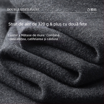 Vesta termică pentru bărbați din viscoză, căptușeală fleece, dublu strat, guler rotund, textură catifelată