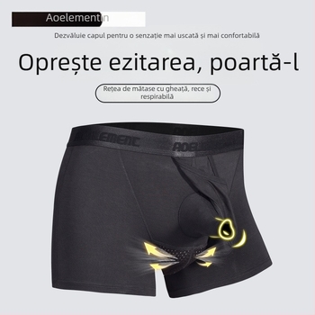 Boxeri pentru bărbați, respirabili, țesătură din celuloză regenerată, talie medie