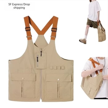 Geantă de umăr sport, ultra ușoară, vestă dublu scop, unisex, poliester