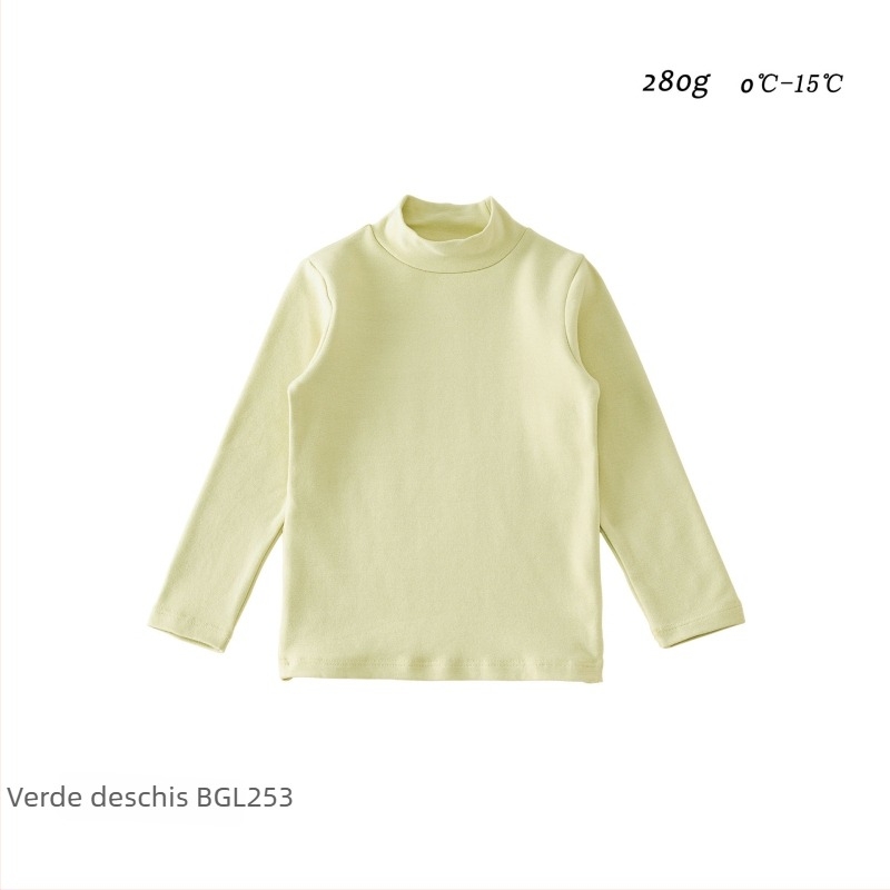 Top de bază pentru copii, mâneci lungi, stil coreean, 95% bumbac, țesătură moale tratată, fără glugă, model uni, pentru iarnă-primăvară-toamnă