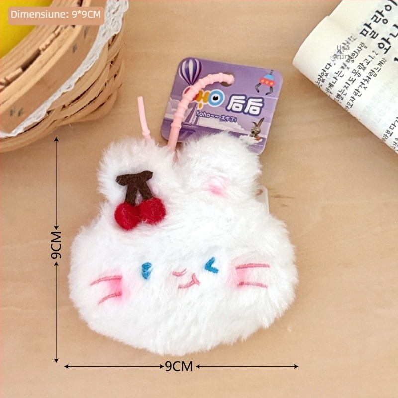 Portofel pentru monede din pluș, model cu desene animate, stil casual de călătorie, 1 pliură, greutate 14 g