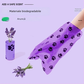 Saci biodegradabili pentru gunoiul de câine, deschidere plată, grosime îngroșată, material EPI, Cod produs M-00094, export exclusiv transfrontalier