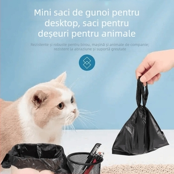 Set de 300 de pungile pentru fecalele pisicii cu lopățică de curățare, brand Friendly, grosime standard