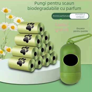 Saci biodegradabili pentru fecale de câini și pisici, îngroșați, pentru colectarea deșeurilor