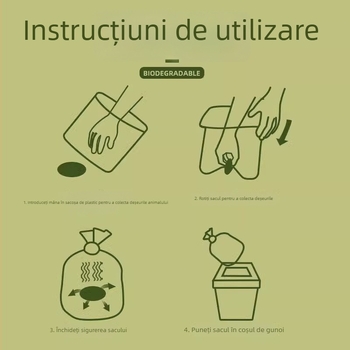 Saci biodegradabili pentru fecale de câini și pisici, îngroșați, pentru colectarea deșeurilor
