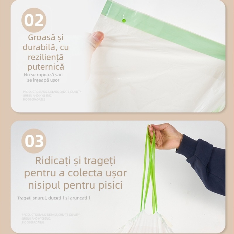 Sac de unică folosință pentru tava de pisică, tip role, neimportat, fără aprovizionare transfrontalieră