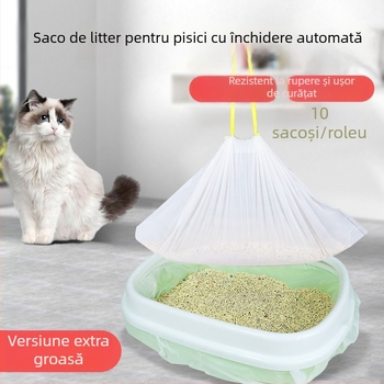 Saci de nisip pentru pisici - de unică folosință, PE, groși, model rulat