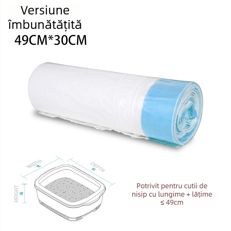 Saci de nisip pentru pisici - de unică folosință, PE, groși, model rulat