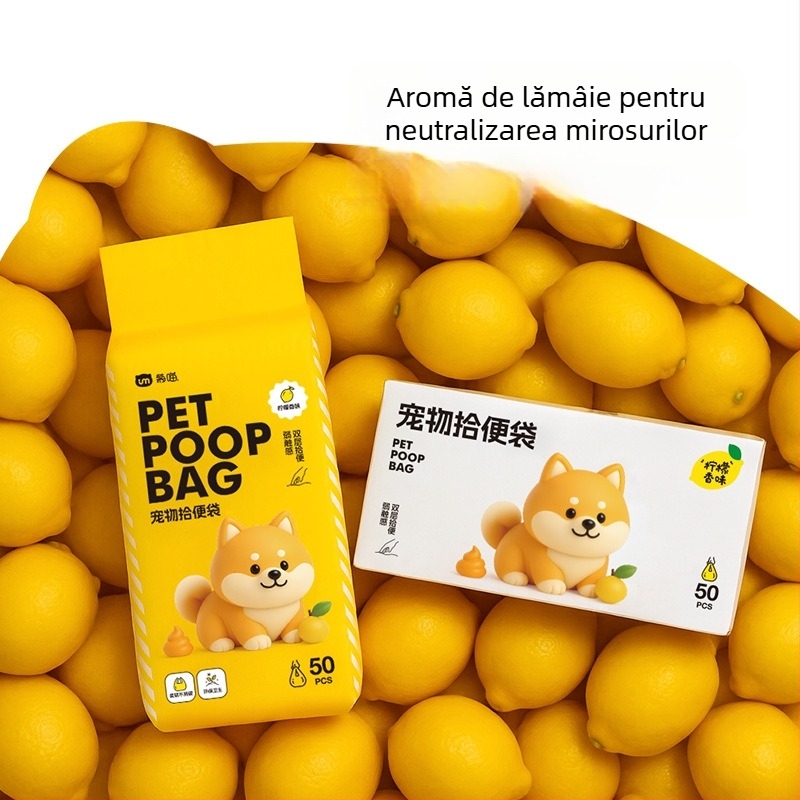 Pungi pentru dejecțiile animalelor de companie, dublu strat, groase, PE, Ju Miao AL1002, Origine China