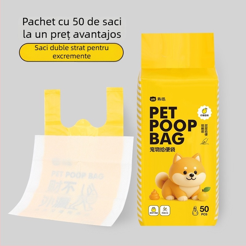 Pungi pentru dejecțiile animalelor de companie, dublu strat, groase, PE, Ju Miao AL1002, Origine China