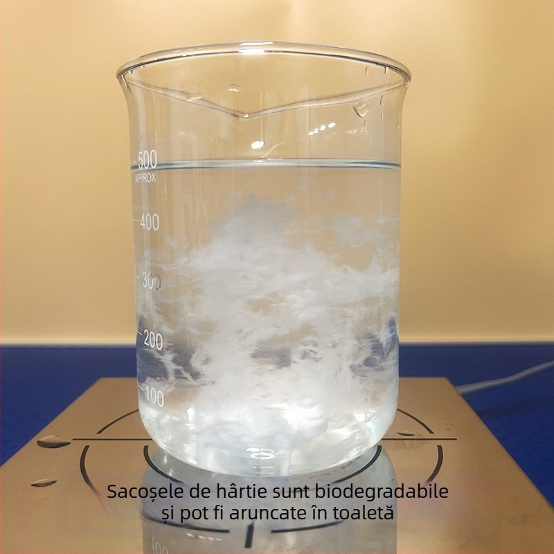 Cool Baby pungi pentru fecale de câine – dublu strat, groase, de unică folosință, deschidere plată, din plastic + hârtie solubilă în apă