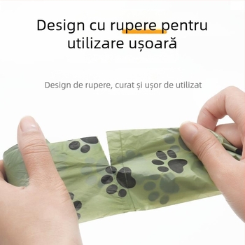 Pungi pentru dejecțiile câinilor, îngroșate, complet biodegradabile, portabile — EPL+PE, ABS