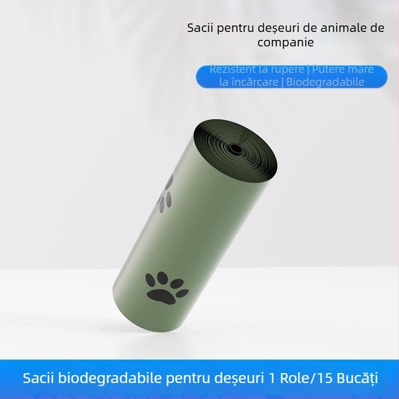 Pungi pentru dejecțiile câinilor, îngroșate, complet biodegradabile, portabile — EPL+PE, ABS