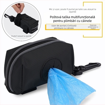 Dispenser pentru saci de plimbare cu câine, material Oxford, capacitate 0,3 L, fermoar