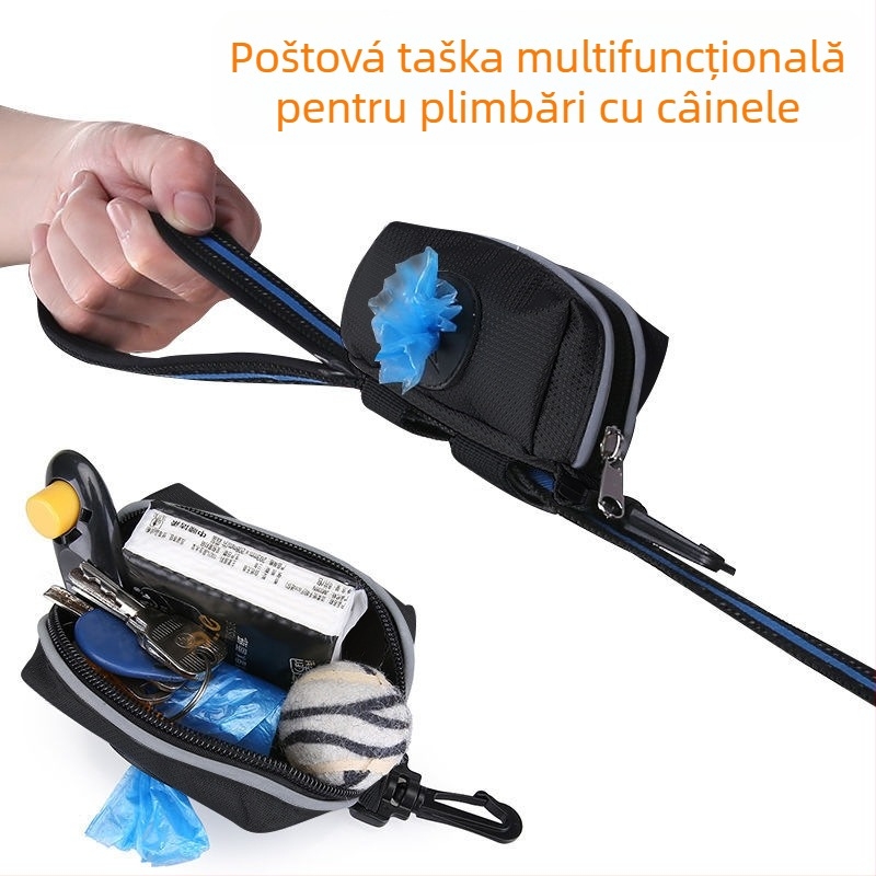Dispenser pentru saci de plimbare cu câine, material Oxford, capacitate 0,3 L, fermoar