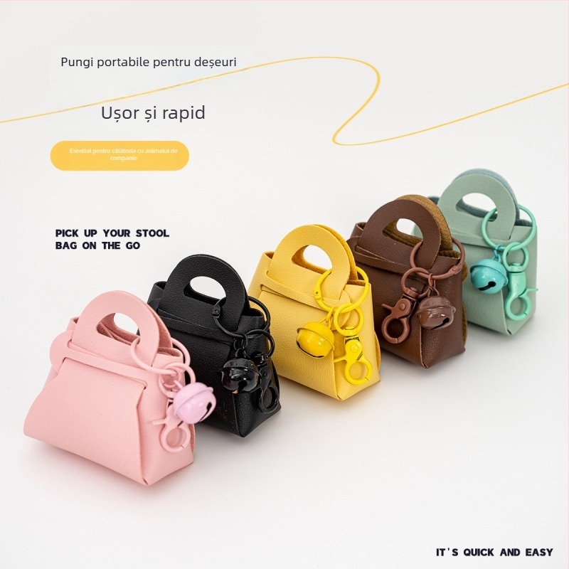 Dispenser pentru pungile de fecale ale animalelor de companie, cu rol continuu, PU material, marcă Holy Truth, tip cu cârlig, portabil