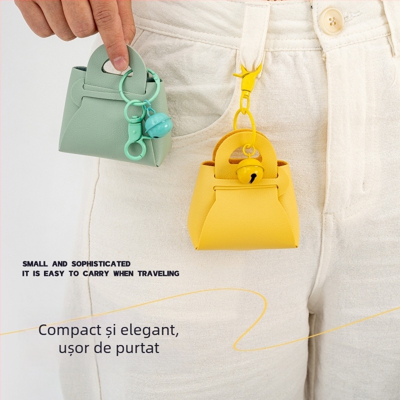 Dispenser pentru pungile de fecale ale animalelor de companie, cu rol continuu, PU material, marcă Holy Truth, tip cu cârlig, portabil